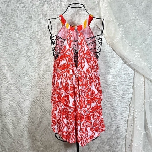 Free People Mini printed boho halter neck tunic size M - Picture 10 of 10